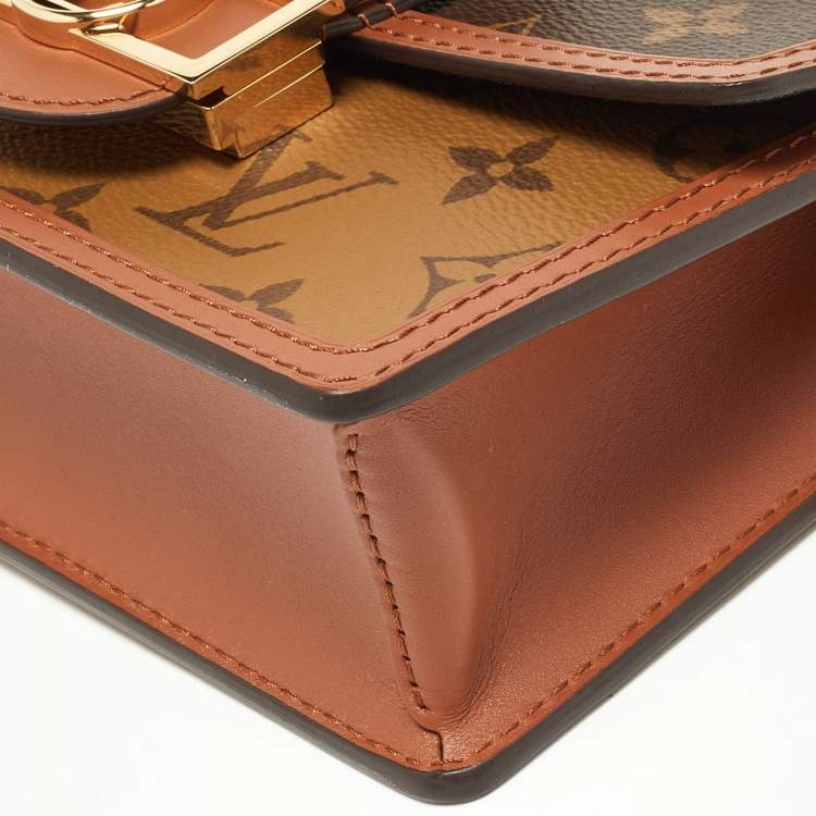 Pre Owned Louis Vuitton Monogram Reverse Canvas Dauphine Wallet on Chain