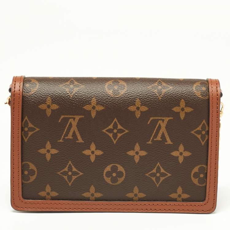 Pre Owned Louis Vuitton Monogram Reverse Canvas Dauphine Wallet on Chain