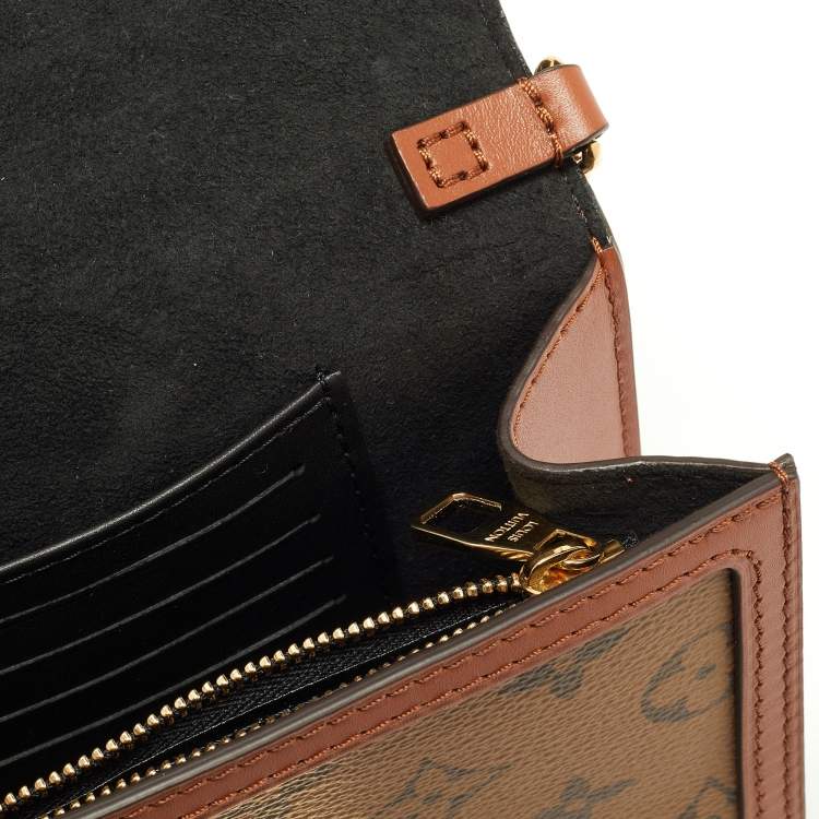 Pre Owned Louis Vuitton Monogram Reverse Canvas Dauphine Wallet on Chain