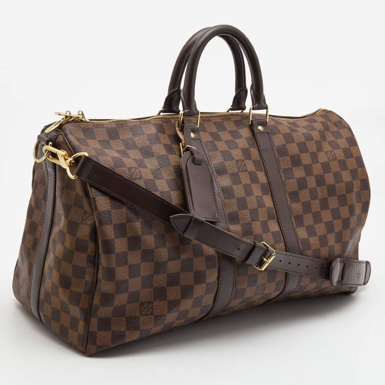 Pre Owned Louis Vuitton Monogram Canvas Keepall Bandouliere 45 Bag