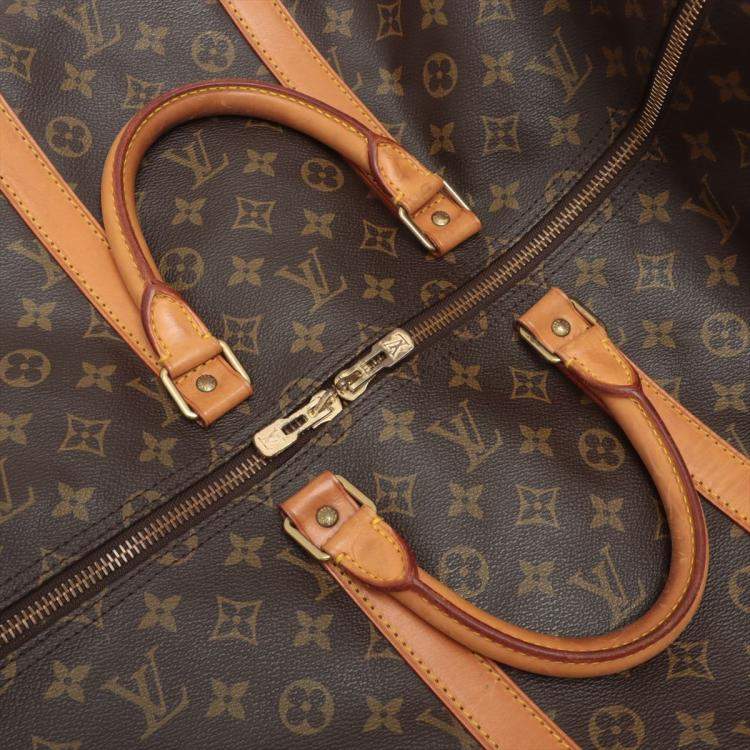 Pre Owned Louis Vuitton Brown Canvas Monogram Keepall 55 Duffel Bag