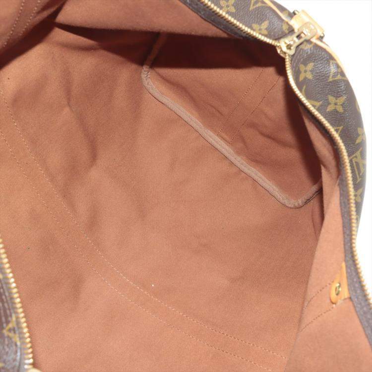 Pre Owned Louis Vuitton Brown Canvas Monogram Keepall 55 Duffel Bag