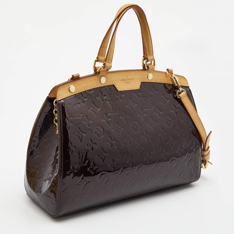 Pre Owned Louis Vuitton Amarante Monogram Vernis Brea MM Bag