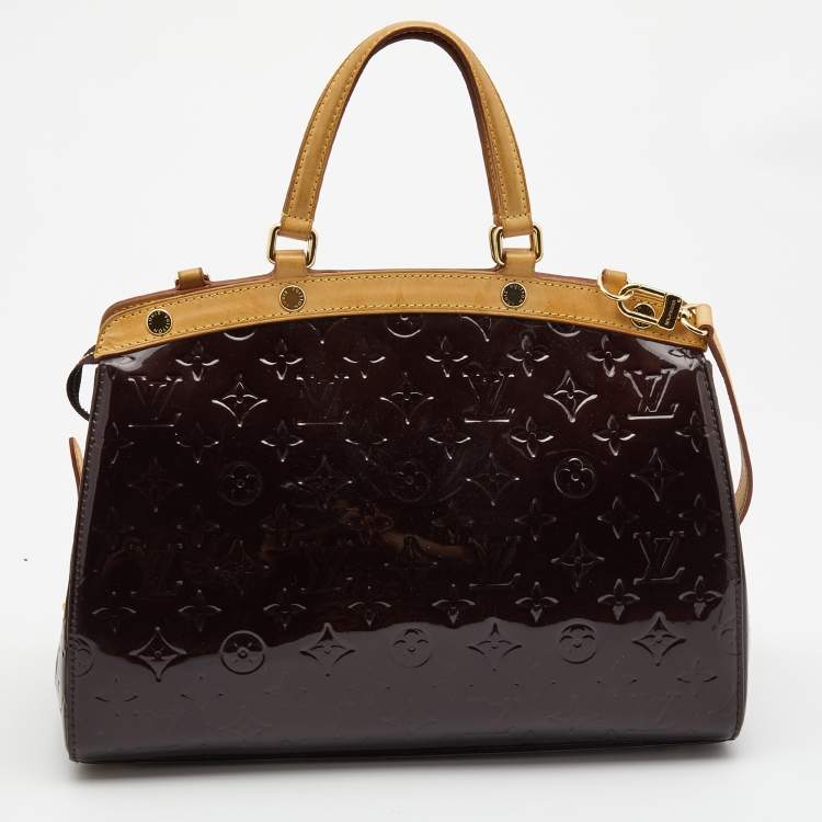 Pre Owned Louis Vuitton Amarante Monogram Vernis Brea MM Bag