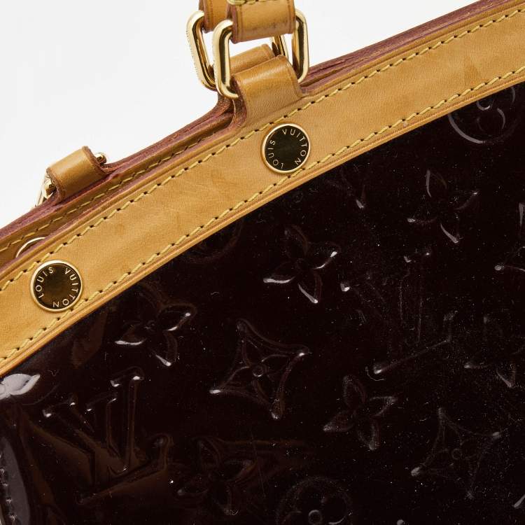 Pre Owned Louis Vuitton Amarante Monogram Vernis Brea MM Bag