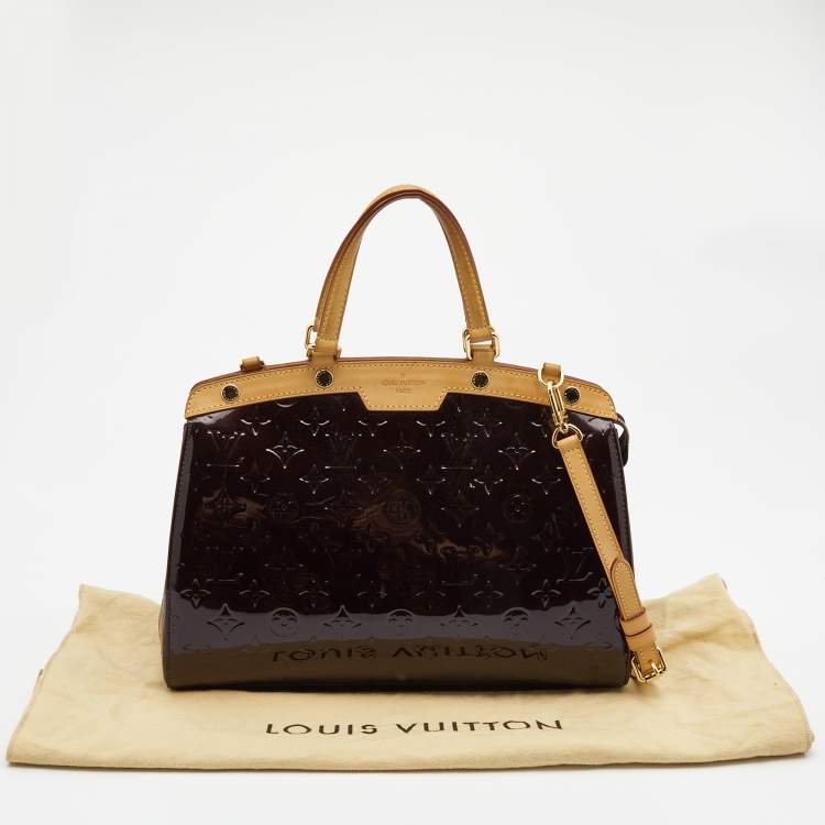Pre Owned Louis Vuitton Amarante Monogram Vernis Brea MM Bag