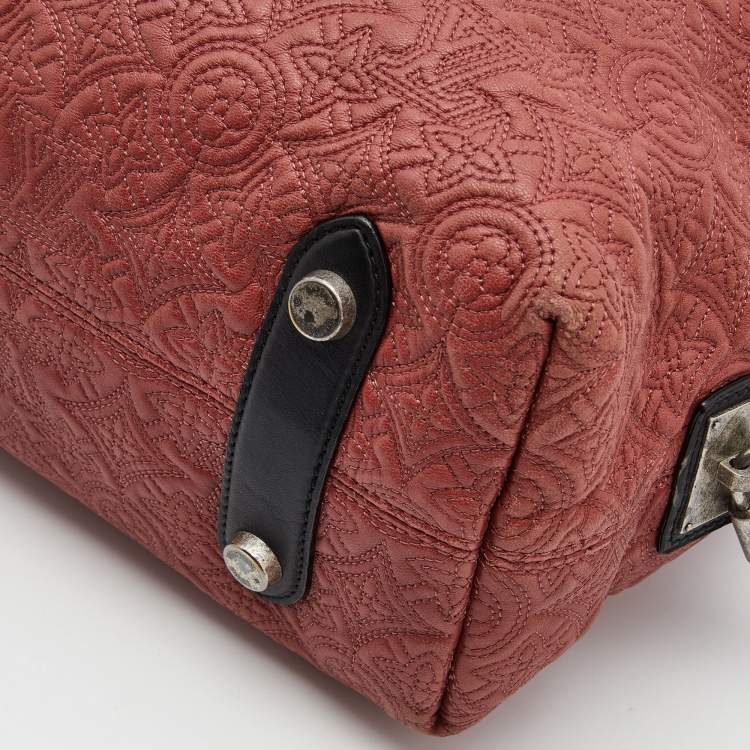 Pre Owned Louis Vuitton Framboise Monogram Antheia Leather Ixia PM Bag