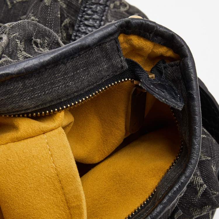 Pre Owned Louis Vuitton Black Monogram Denim and Leather Neo Cabby GM Bag