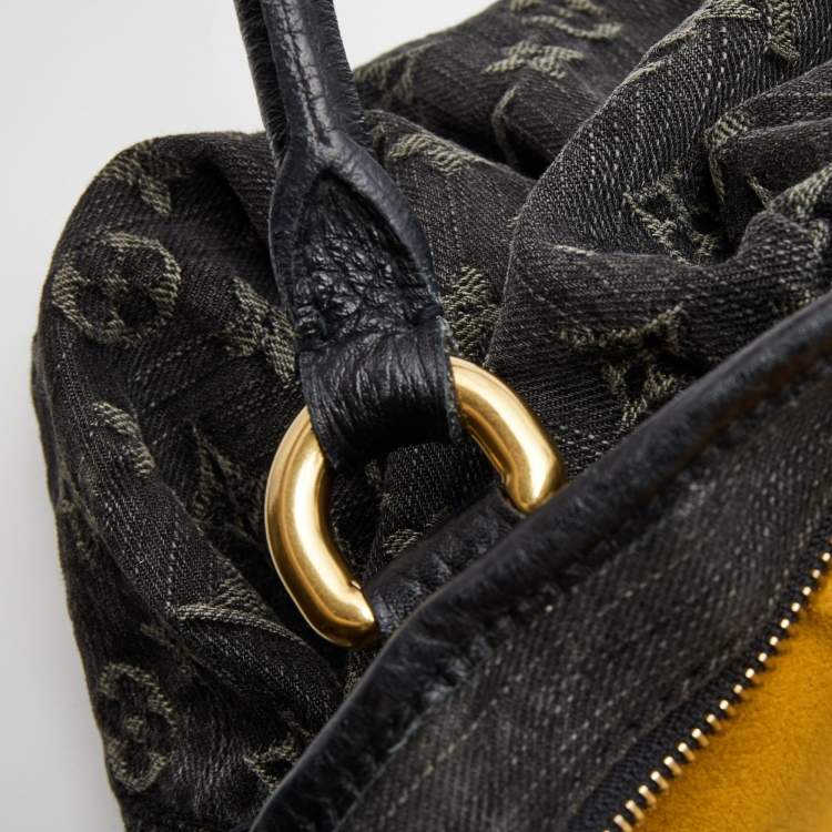 Pre Owned Louis Vuitton Black Monogram Denim and Leather Neo Cabby GM Bag