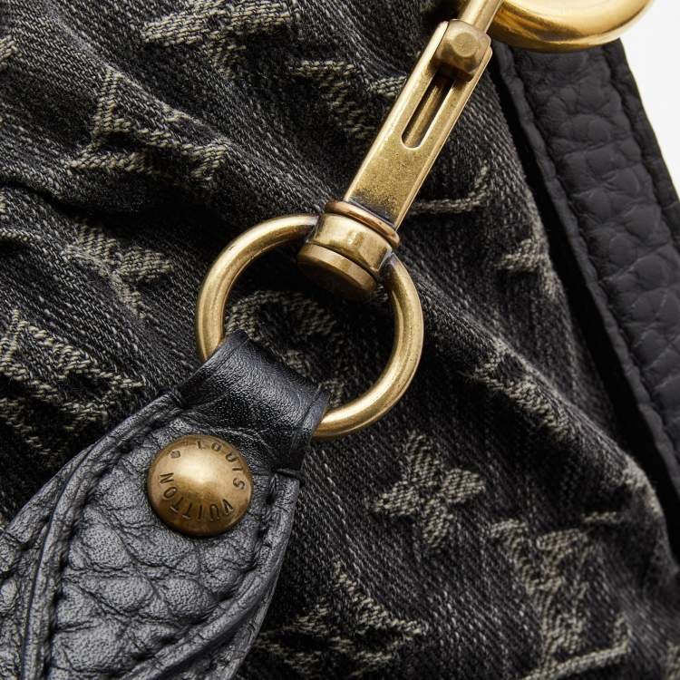 Pre Owned Louis Vuitton Black Monogram Denim and Leather Neo Cabby GM Bag
