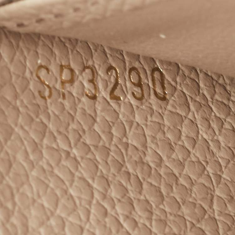 Pre Owned Louis Vuitton Tourterelle/Creme Monogram Empreinte Leather Zippy Wallet