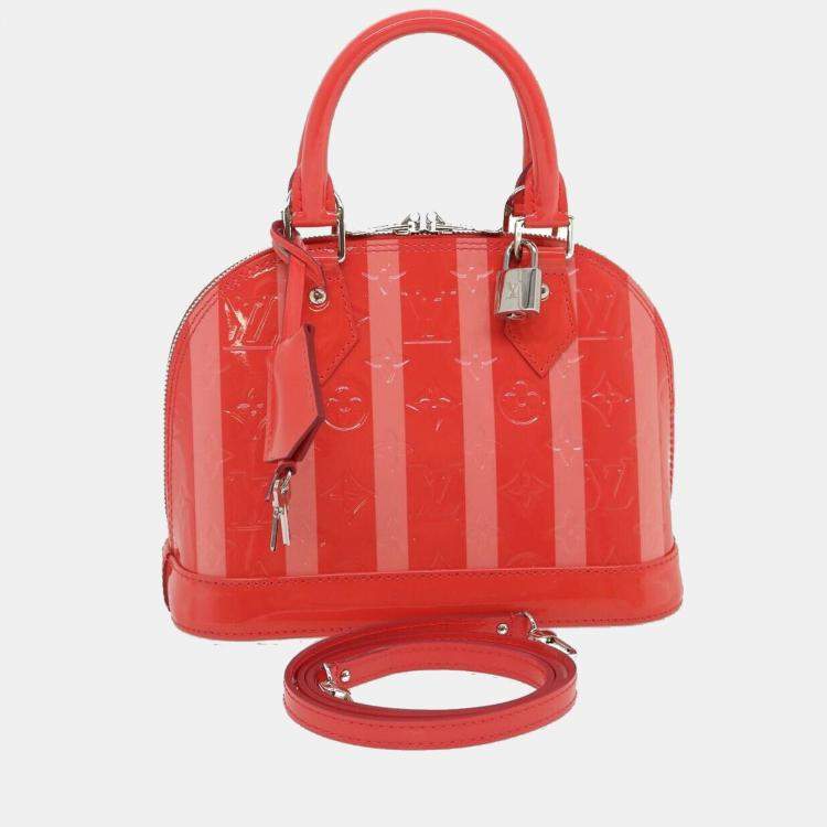 Louis Vuitton Red/Pink Monogram Vernis Rayures Alma BB Bag Louis