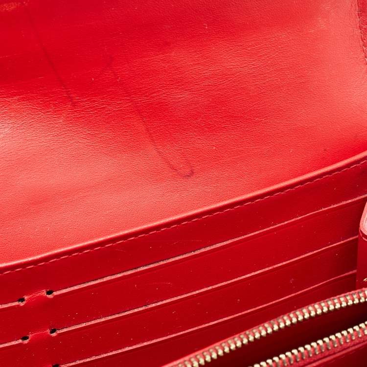 Pre Owned Louis Vuitton Pomme D’amour Monogram Vernis Sarah Wallet 