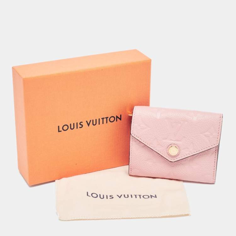 Pre Owned Louis Vuitton Rose Poudre Monogram Empreinte Leather Zoe Wallet