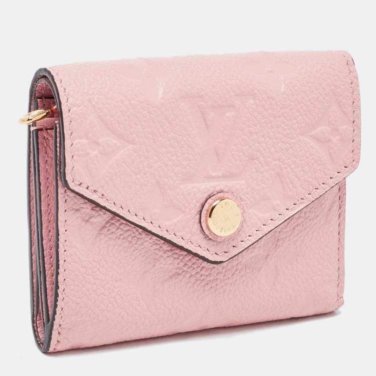 Pre Owned Louis Vuitton Rose Poudre Monogram Empreinte Leather Zoe Wallet
