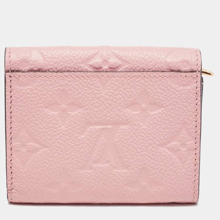 Pre Owned Louis Vuitton Rose Poudre Monogram Empreinte Leather Zoe Wallet