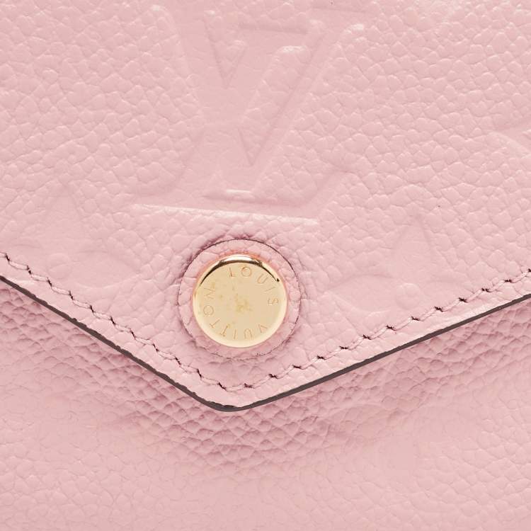 Pre Owned Louis Vuitton Rose Poudre Monogram Empreinte Leather Zoe Wallet