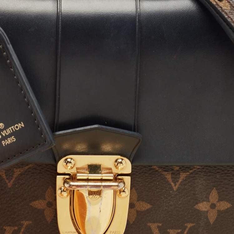 Pre Owned Louis Vuitton Black Monogram Canvas and Leather One Handle Flap MM Bag