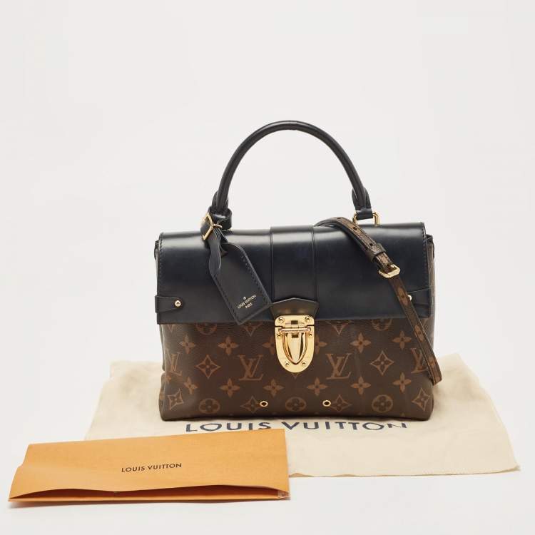 Pre Owned Louis Vuitton Black Monogram Canvas and Leather One Handle Flap MM Bag