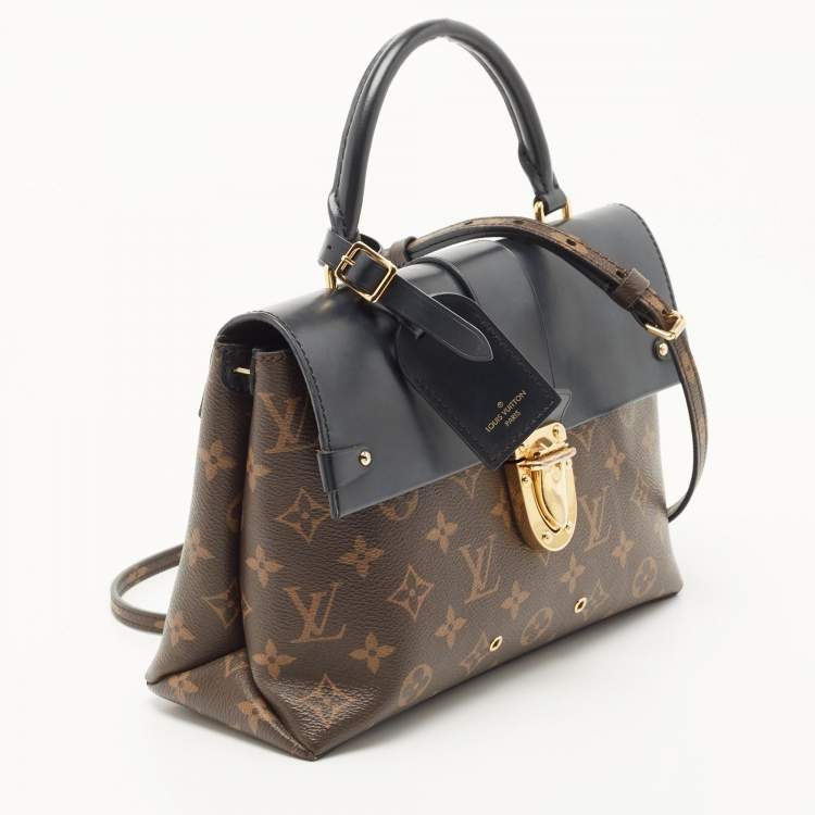 Pre Owned Louis Vuitton Black Monogram Canvas and Leather One Handle Flap MM Bag