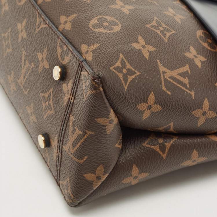 Pre Owned Louis Vuitton Black Monogram Canvas and Leather One Handle Flap MM Bag