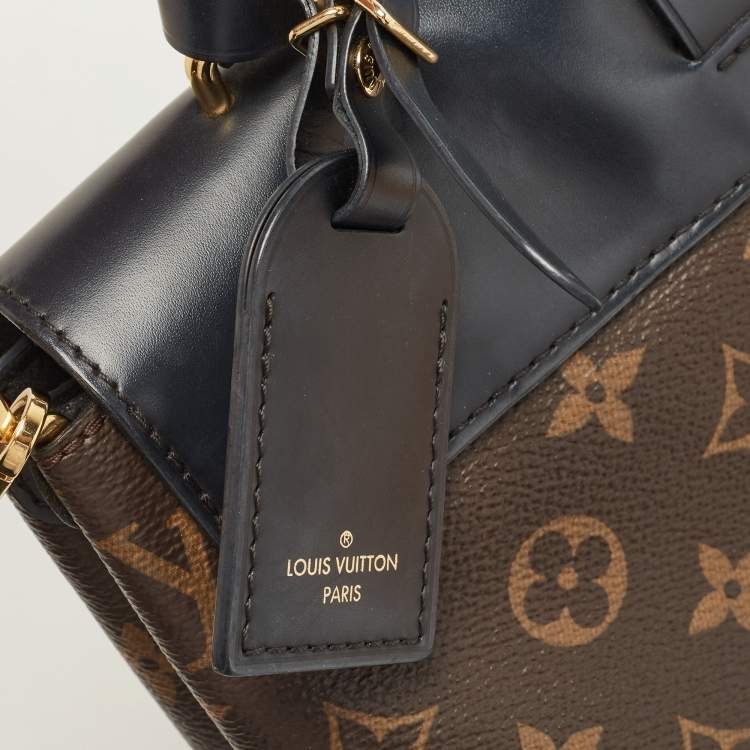 Pre Owned Louis Vuitton Black Monogram Canvas and Leather One Handle Flap MM Bag