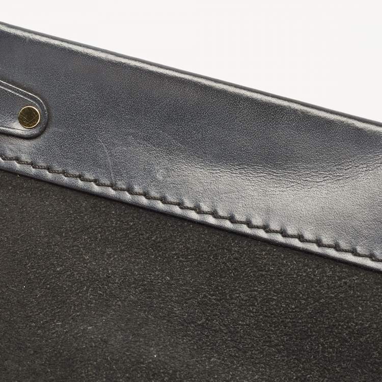 Pre Owned Louis Vuitton Black Monogram Canvas and Leather One Handle Flap MM Bag