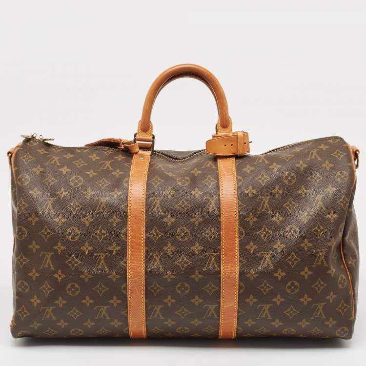 Pre Owned Louis Vuitton Monogram Canvas Keepall Bandouliere 50 Bag