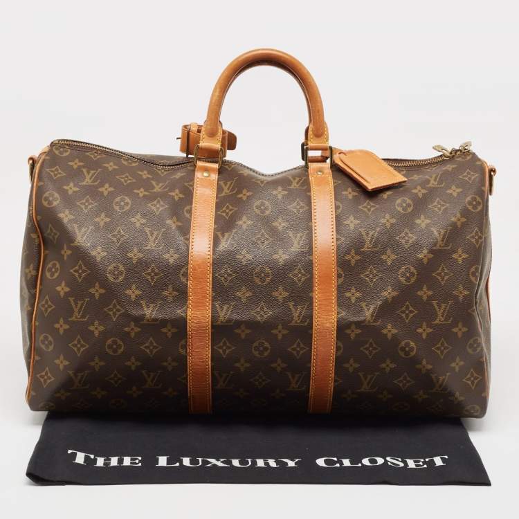 Pre Owned Louis Vuitton Monogram Canvas Keepall Bandouliere 50 Bag