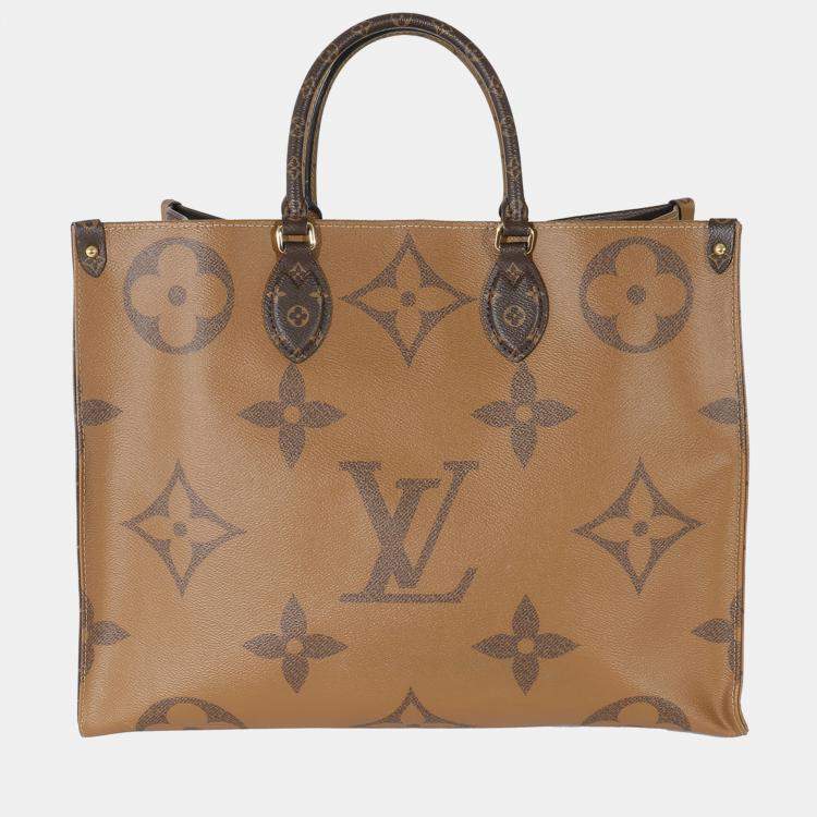 Monogram Reverse on The Go mm Book Tote Bag, Brown, One Size