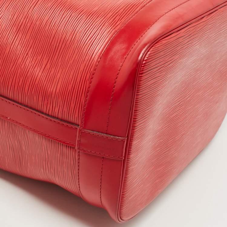 Pre Owned Louis Vuitton Red Epi Leather Noe Bag