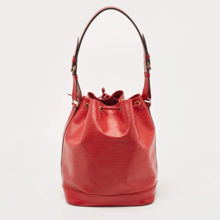 Pre Owned Louis Vuitton Red Epi Leather Noe Bag
