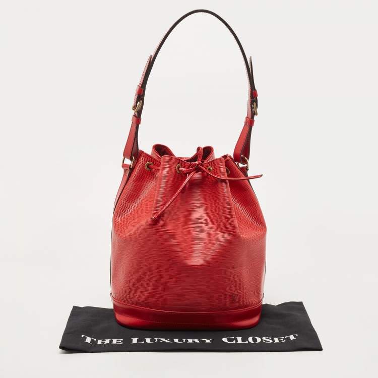 Pre Owned Louis Vuitton Red Epi Leather Noe Bag