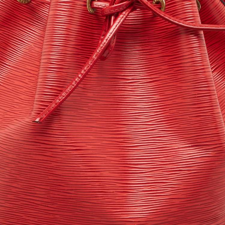 Pre Owned Louis Vuitton Red Epi Leather Noe Bag