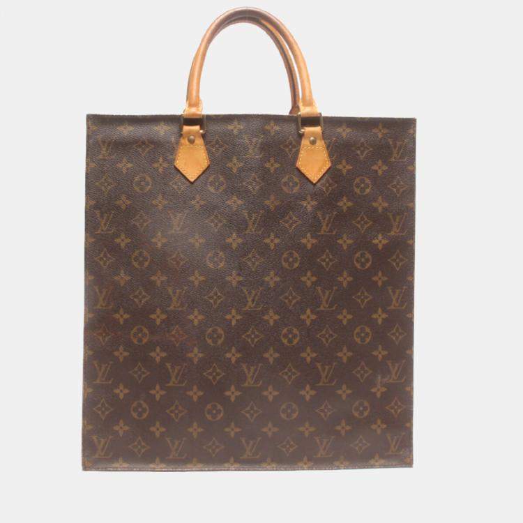 Pre Owned Louis Vuitton Brown Monogram Canvas  Sac Plat Tote