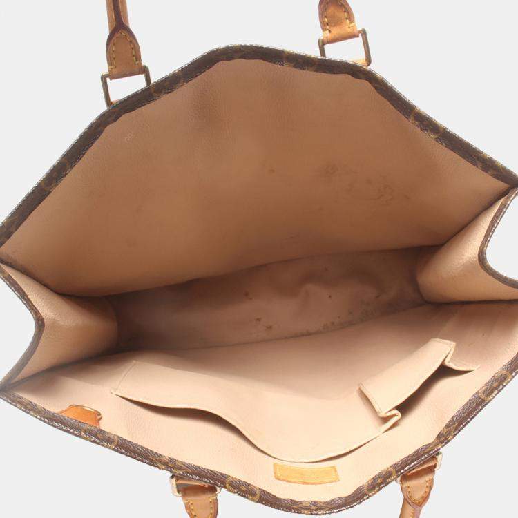 Pre Owned Louis Vuitton Brown Monogram Canvas  Sac Plat Tote