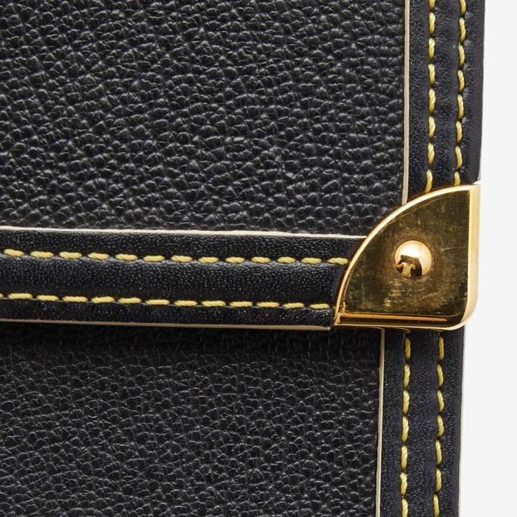 Pre Owned Louis Vuitton Black Leather Porte Tresor International Wallet