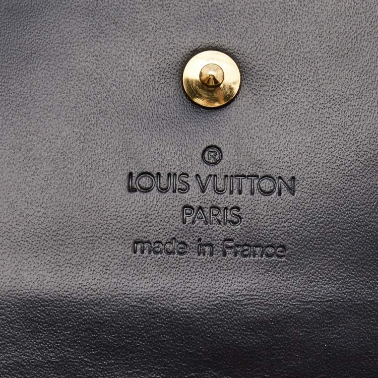 Pre Owned Louis Vuitton Black Leather Porte Tresor International Wallet