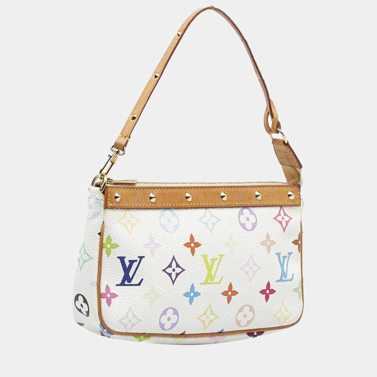 White Louis Vuitton Monogram Multicolore Pochette Accessoires Baguette