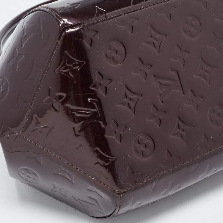 Pre Owned Louis Vuitton Amarante Monogram Vernis Sherwood GM Bag