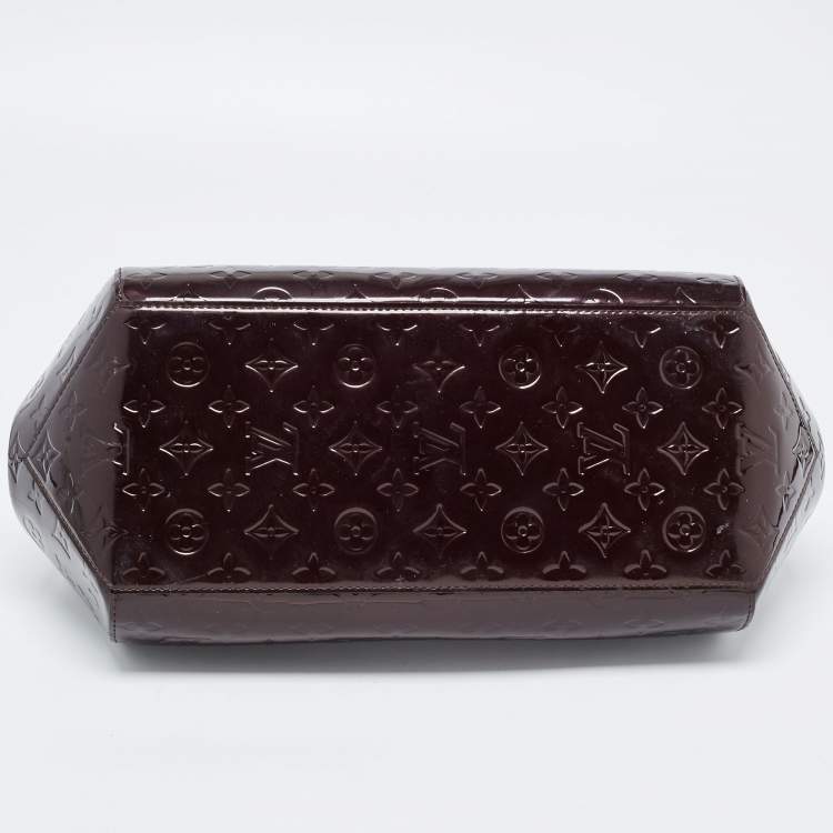 Pre Owned Louis Vuitton Amarante Monogram Vernis Sherwood GM Bag
