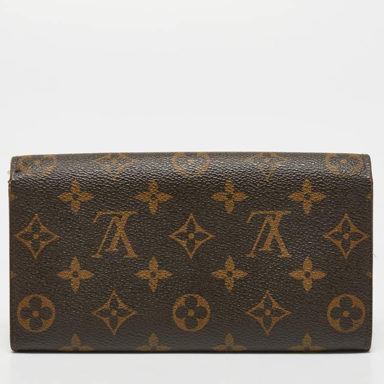 Pre Owned Louis Vuitton Monogram Canvas Fleuri Sarah Wallet 