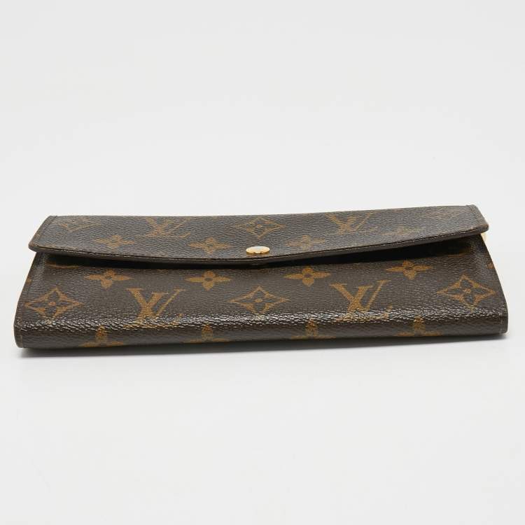 Pre Owned Louis Vuitton Monogram Canvas Fleuri Sarah Wallet 