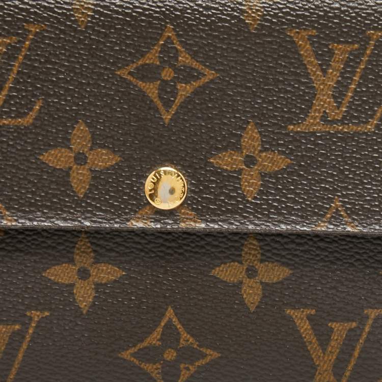 Pre Owned Louis Vuitton Monogram Canvas Fleuri Sarah Wallet 