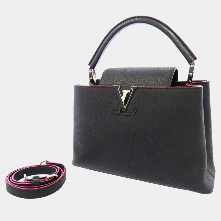 Louis Vuitton Black/Pink/White Taurillon Leather Capucines PM Bag