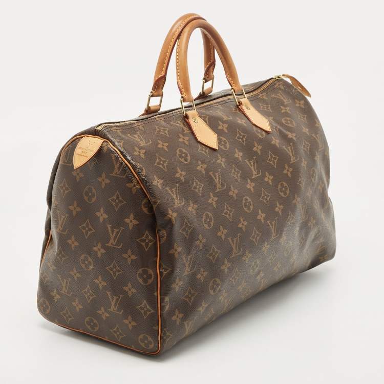 Pre Owned Louis Vuitton Brown Monogram Canvas Speedy 40 Handbag