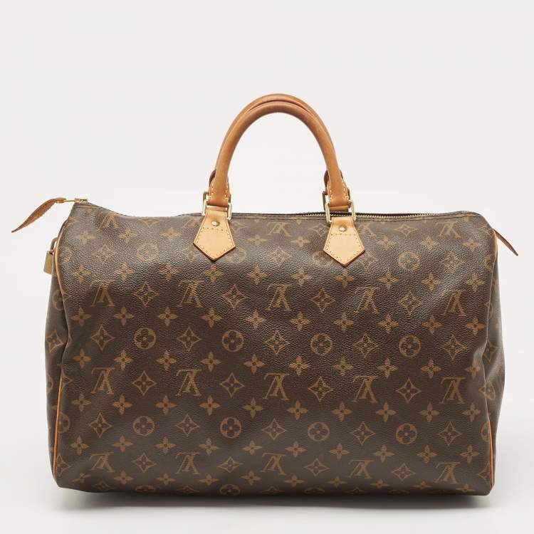 Pre Owned Louis Vuitton Brown Monogram Canvas Speedy 40 Handbag
