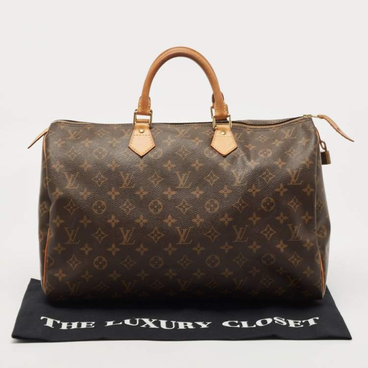 Pre Owned Louis Vuitton Brown Monogram Canvas Speedy 40 Handbag