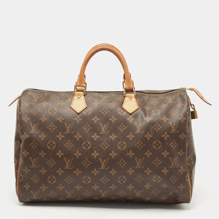 Pre Owned Louis Vuitton Brown Monogram Canvas Speedy 40 Handbag