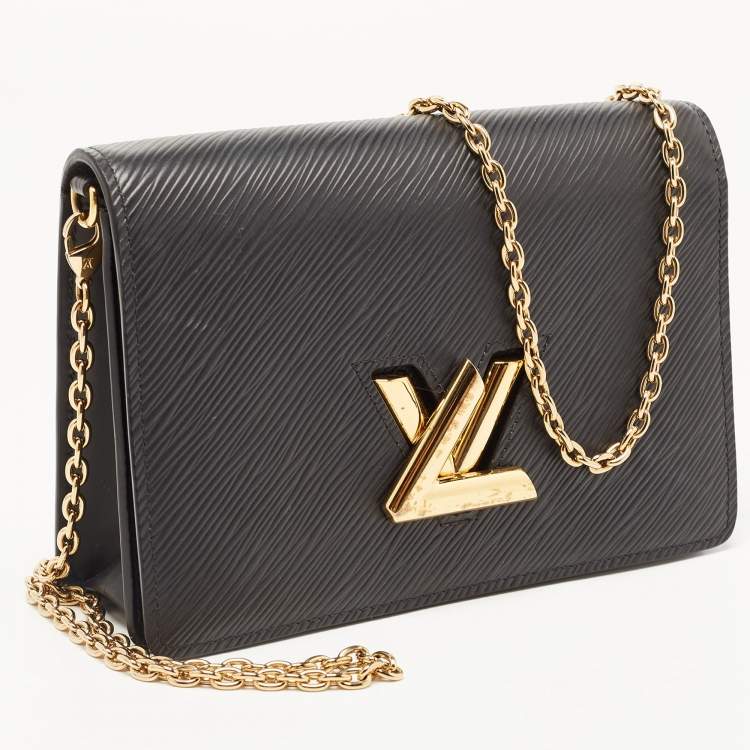 مملوكة مسبقًا Louis Vuitton Black Epi Leather Twist Belt Wallet On Chain